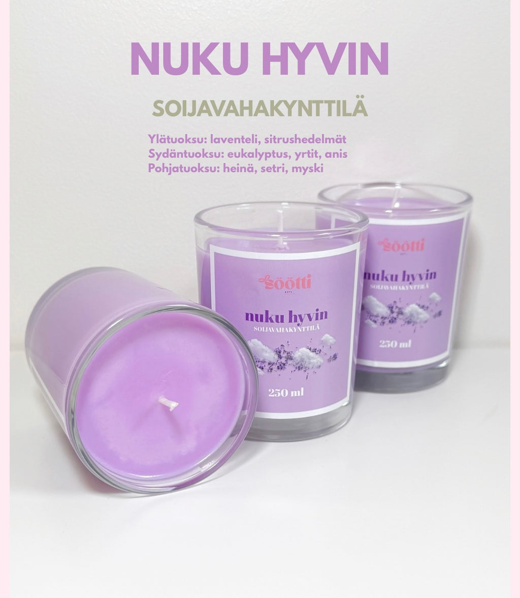 Nuku hyvin- laventelikynttilä